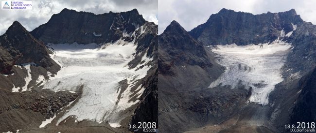 #10yearschallenge, la cruda realtà del cambiamento dei ghiacciai lombardi FOTO