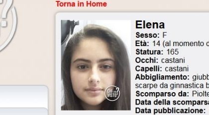 Sparita nel nulla: si cerca Elena, 14 anni