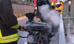 Scooter a fuoco in tangenziale a Lodi FOTO