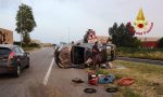 Auto ribaltata: due feriti trasportati all'ospedale di Lodi FOTO