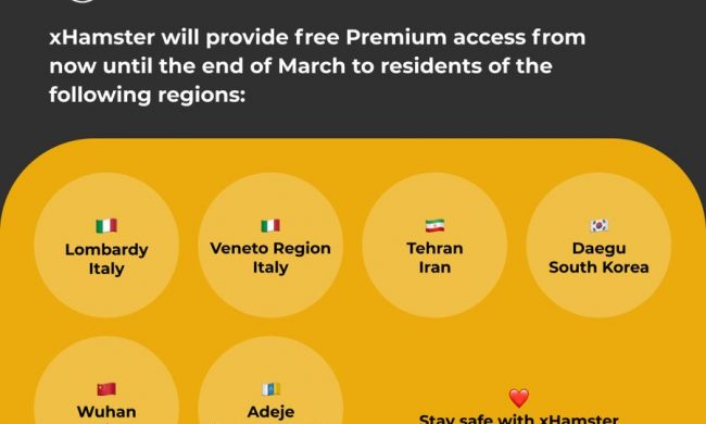 Porno gratis per chi è in quarantena, l’idea di xHamster