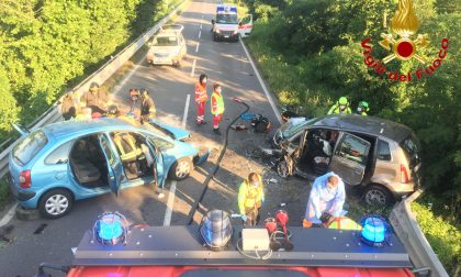 Schianto frontale sulla via Emilia: tre feriti gravi a Cavenago d'Adda FOTO