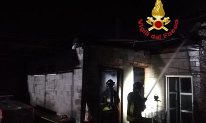 Incendio in una cascina di Massalegno contenente attrezzi