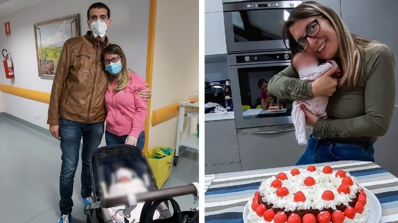 Positiva al covid, la mamma vede la sua bambina 19 giorni dopo il parto FOTO