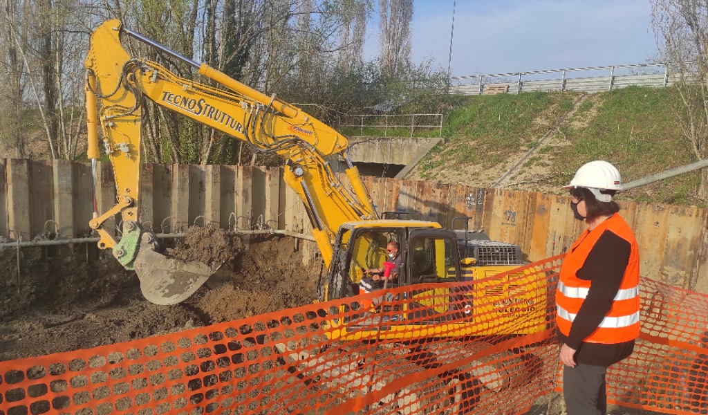 Lavori sulla sponda destra dell’Adda: il sopralluogo del Sindaco Casanova