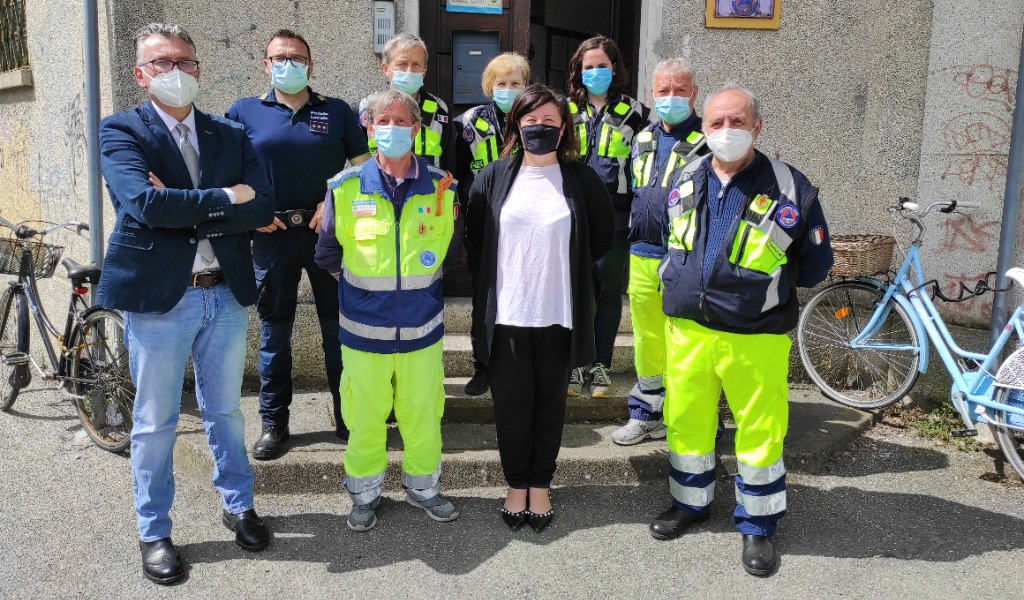 Il Sindaco Casanova in visita alla sede della Protezione civile di Lodi