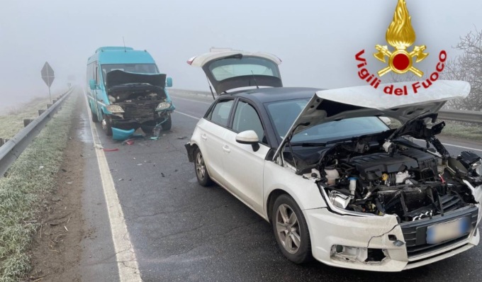 Incidente a catena con furgone a Sant’Angelo Lodigiano: quattro feriti