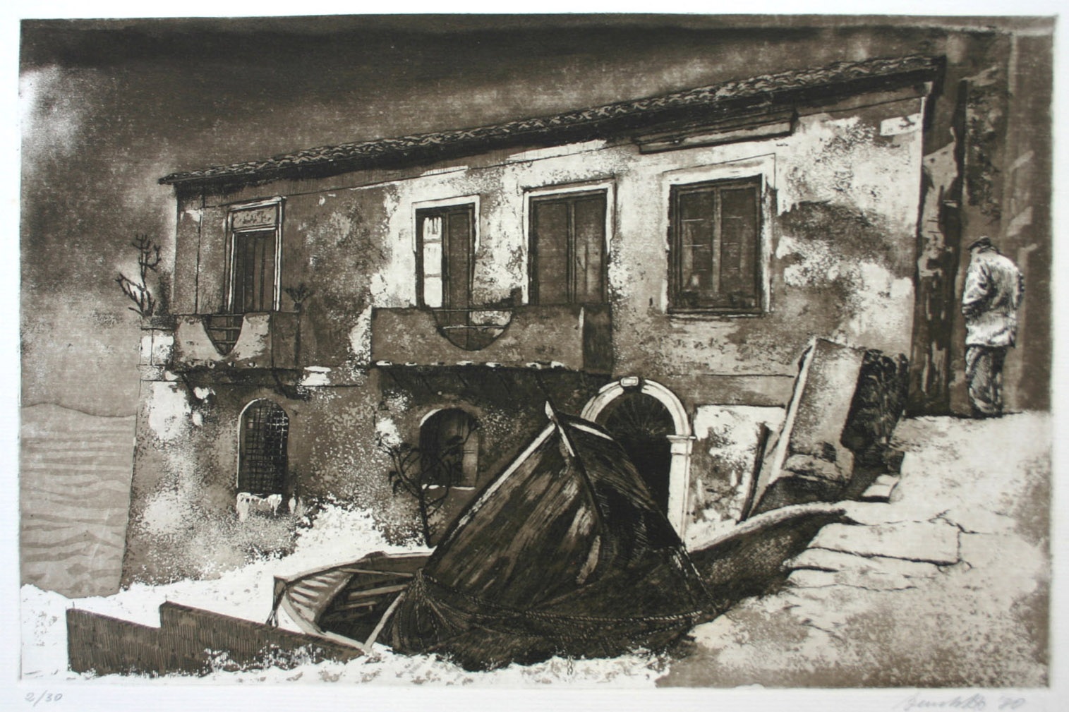 20 Mario Benedetto, Maltempo a Chianalea, 1980. Acf-act, 320 x 490 mm.