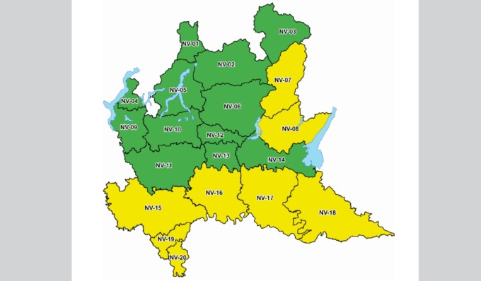 Allerta meteo gialla per neve sul Lodigiano