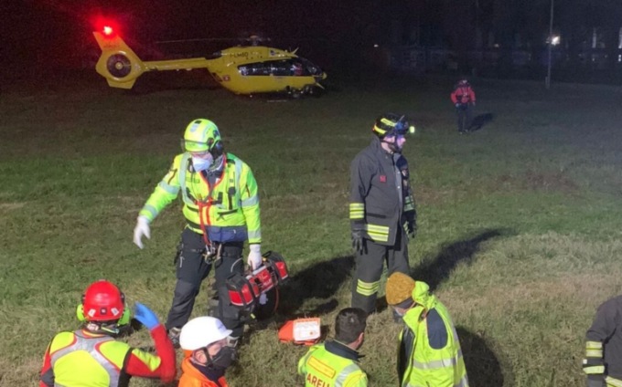 Grave incidente a Mulazzano, soccorsi due motociclisti con l’eliambulanza
