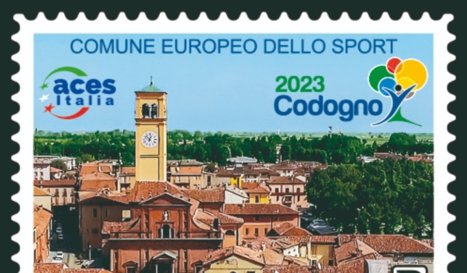 Un francobollo dedicato a Codogno, Comune Europeo dello Sport 2023