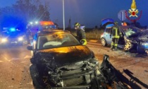 Brutto impatto tra due auto, 34enne residente nel Lodigiano via con l'eliambulanza