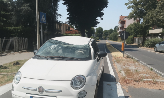 Albero crolla sul tettuccio di un’auto in corsa: 32enne miracolosamente illesa