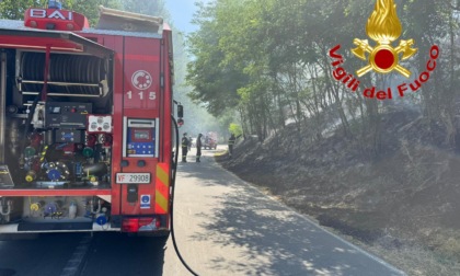 Incendio lungo la strada a Orio Litta: intervengono i Vigili del Fuoco