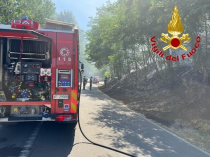 Incendio lungo la strada a Orio Litta: intervengono i Vigili del Fuoco