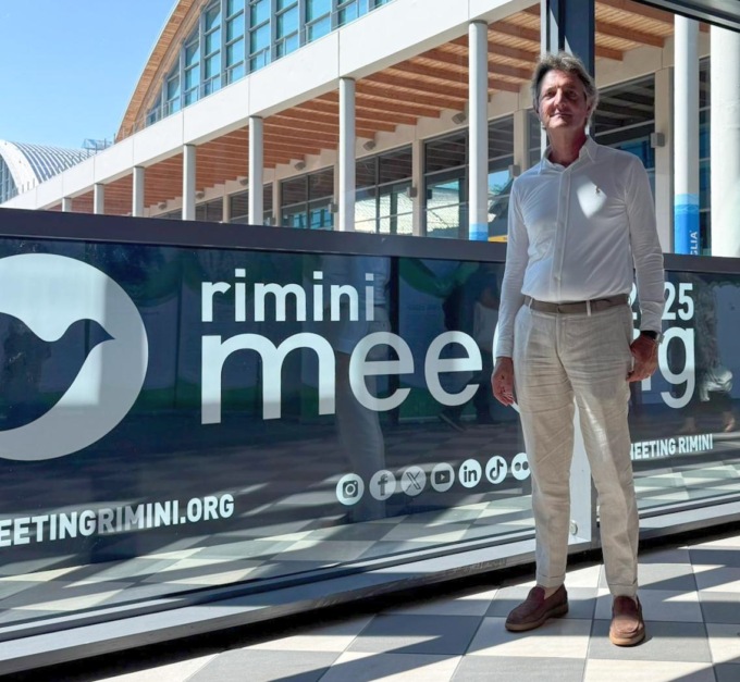 Il presidente Pacchiarini durante l'evento a Rimini