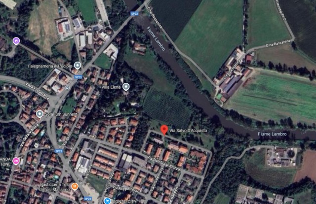 La zona di via Salvo d'Acquisto a San Colombano (clicca sull'immagine per navigare nella mappa)