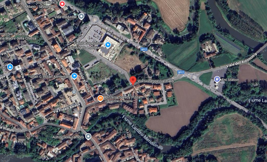 La zona dove si trova via Giuseppe Garibaldi a Sant'Angelo Lodigiano (clicca sull'immagine per navigare nella mappa)