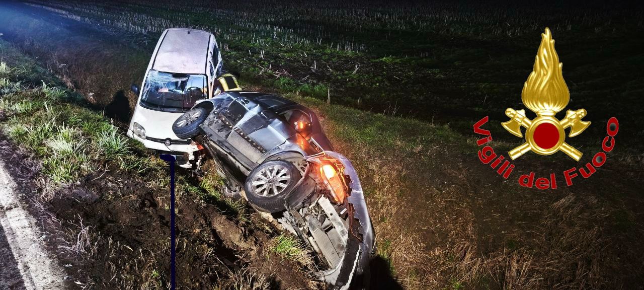 Scontro tra tre auto a Boffalora D’Adda: due vetture finiscono nel fossato