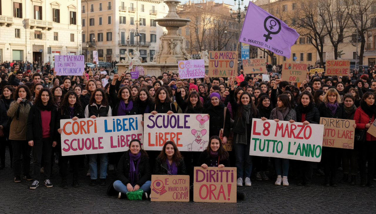 Studenti in piazza: “L’8 marzo tutto l’anno: corpi liberi, scuole libere”