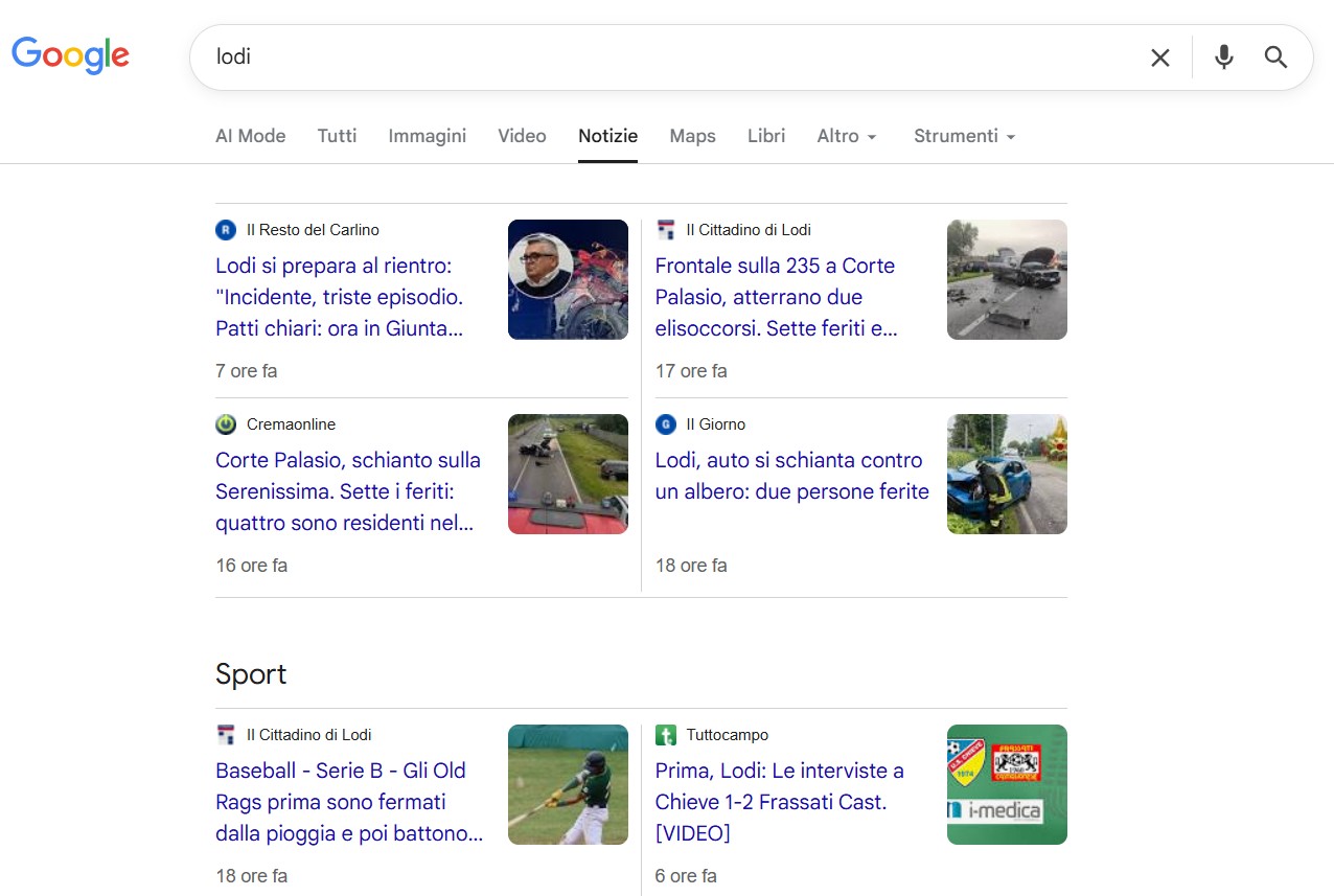 Novità: aggiungi Prima Lodi fra le tue “Fonti preferite” in Google