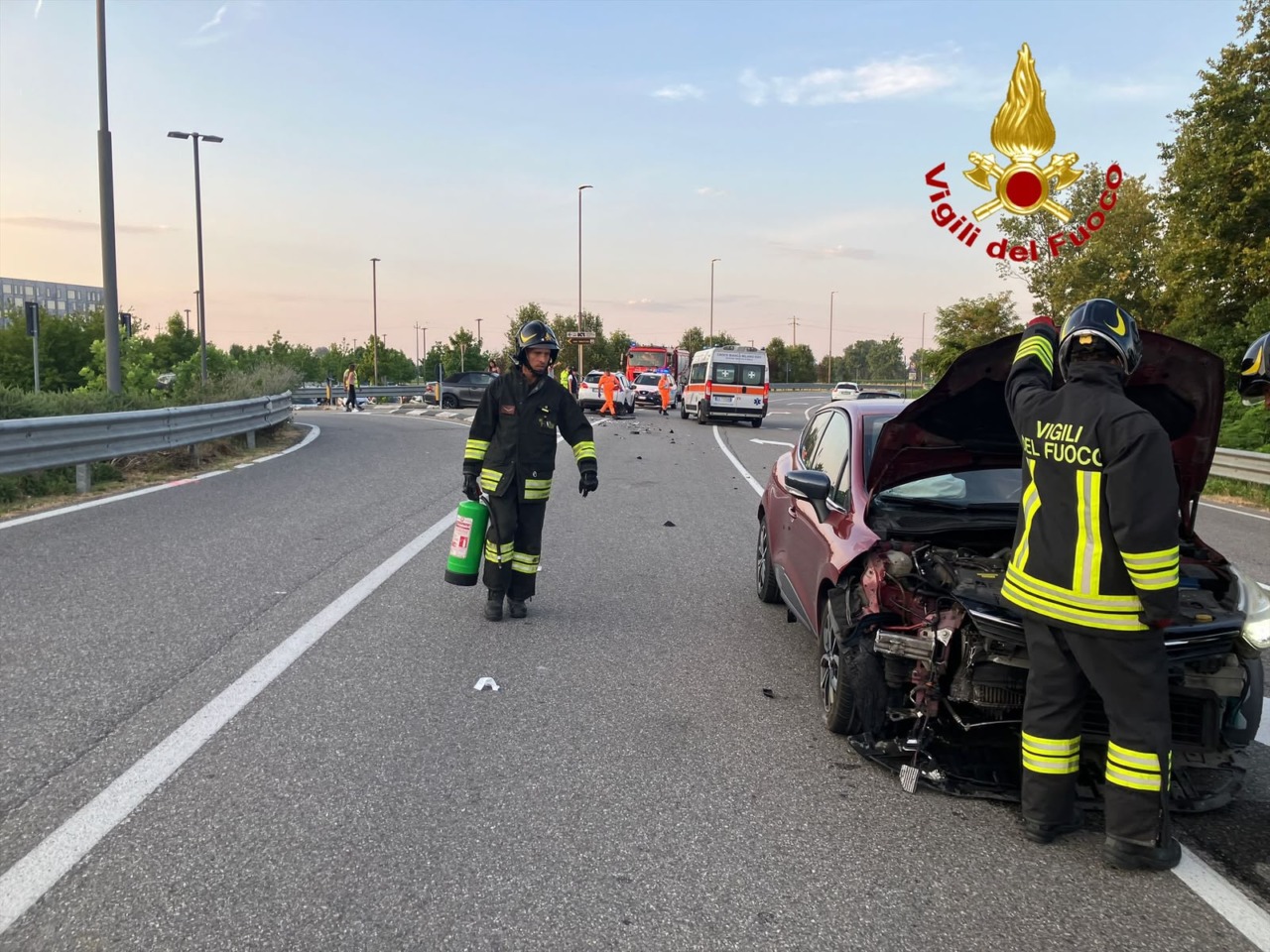 Incidente tra due auto sulla Strada Provinciale 25 alle porte di Lodi